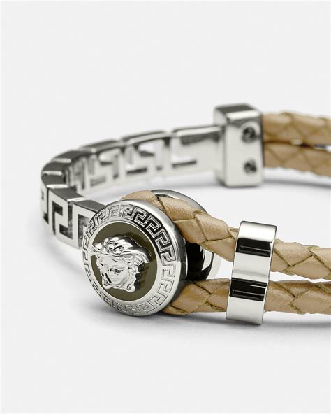 versace braided leather strap